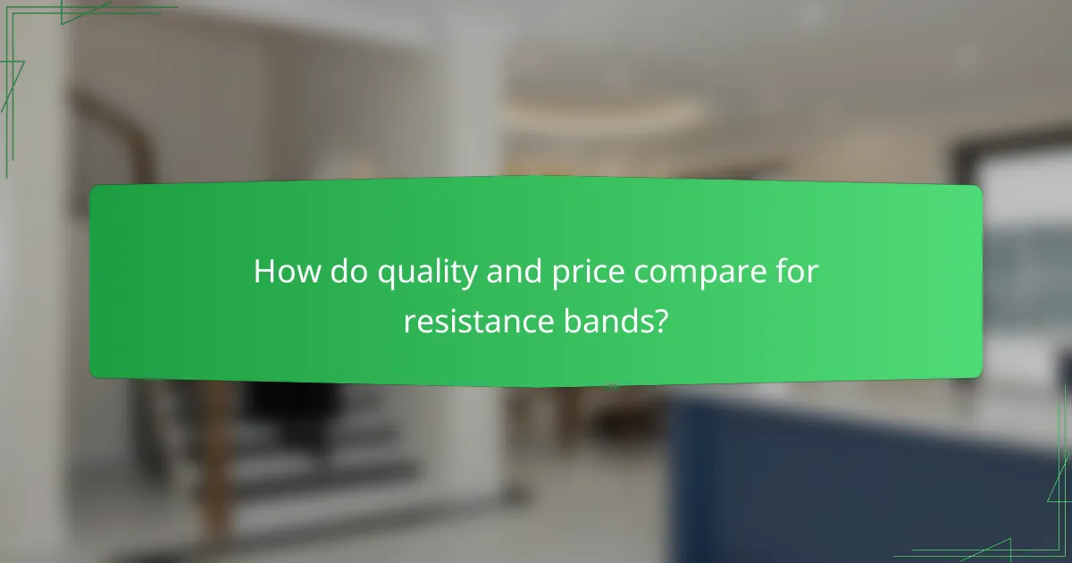 How do quality and price compare for resistance bands?