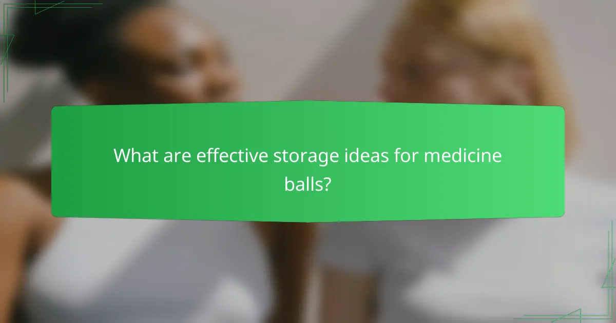 What are effective storage ideas for medicine balls?
