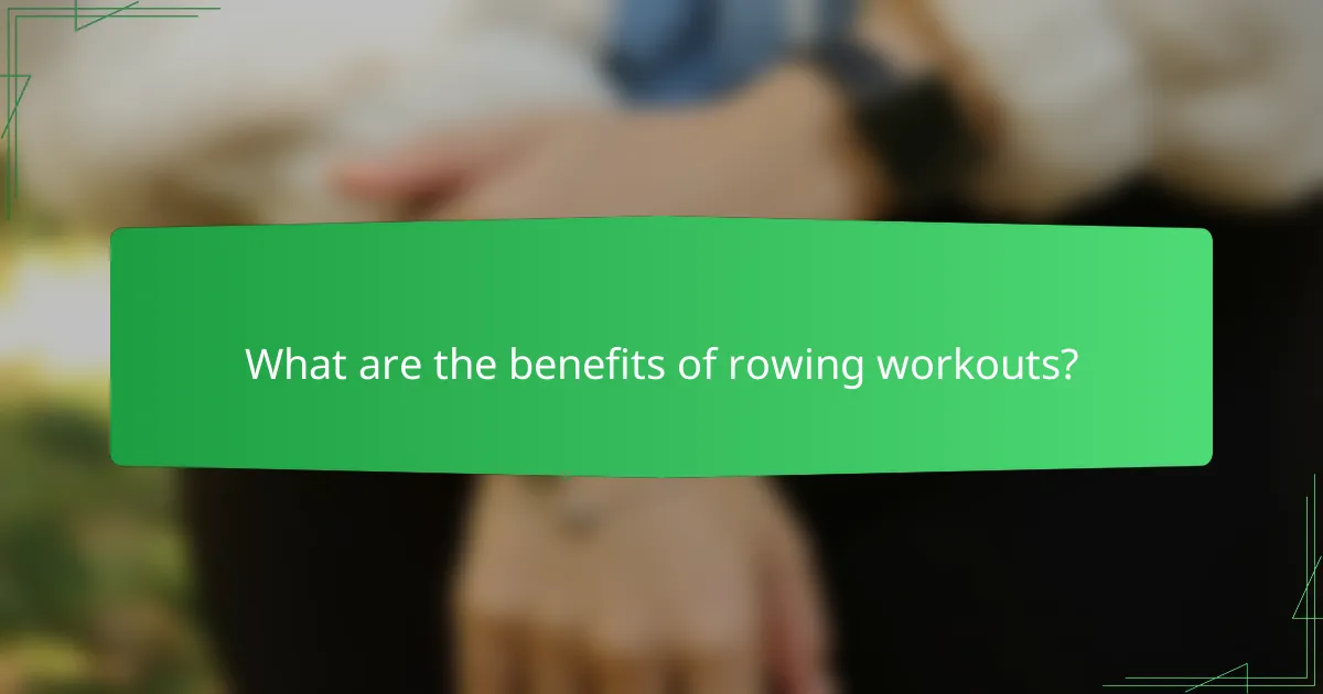 What are the benefits of rowing workouts?