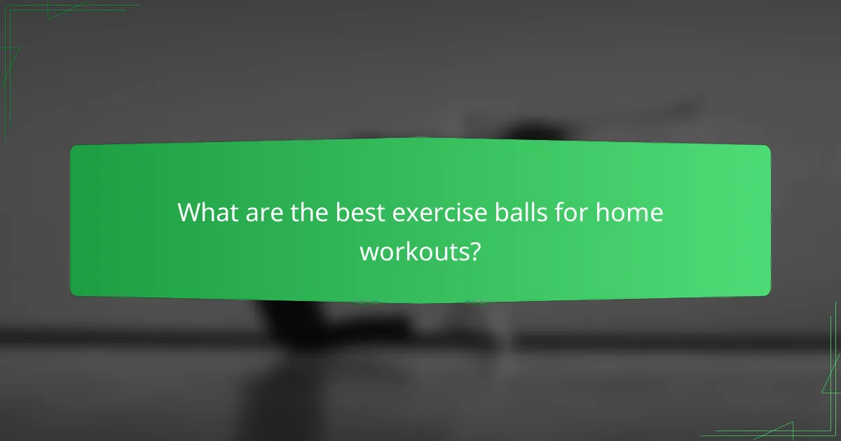 What are the best exercise balls for home workouts?