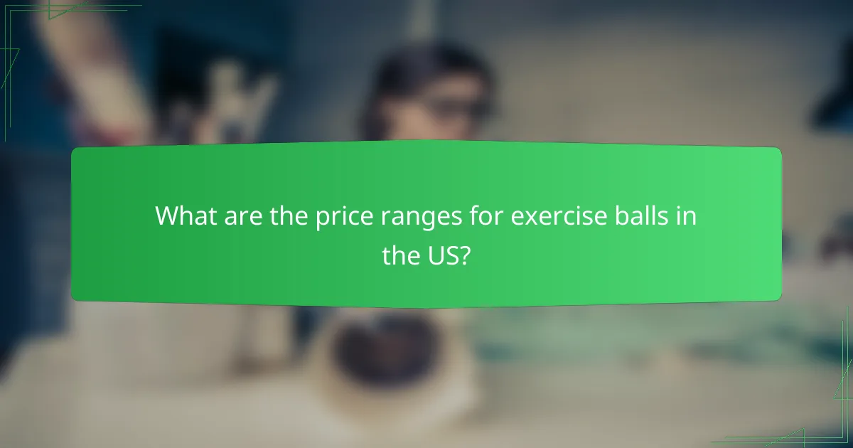 What are the price ranges for exercise balls in the US?