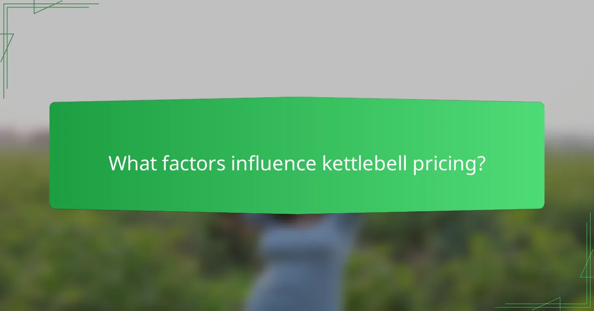 What factors influence kettlebell pricing?