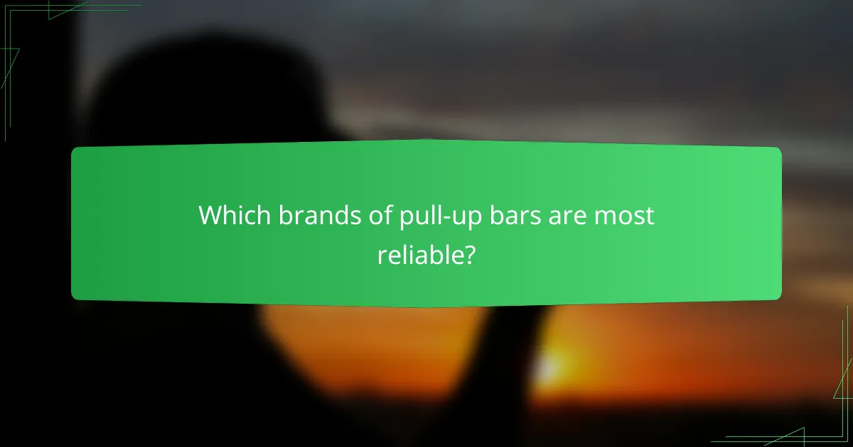 Which brands of pull-up bars are most reliable?