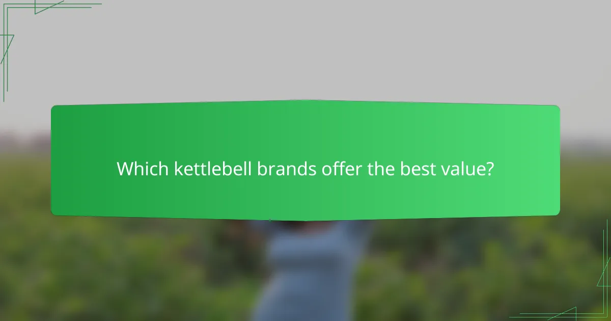 Which kettlebell brands offer the best value?