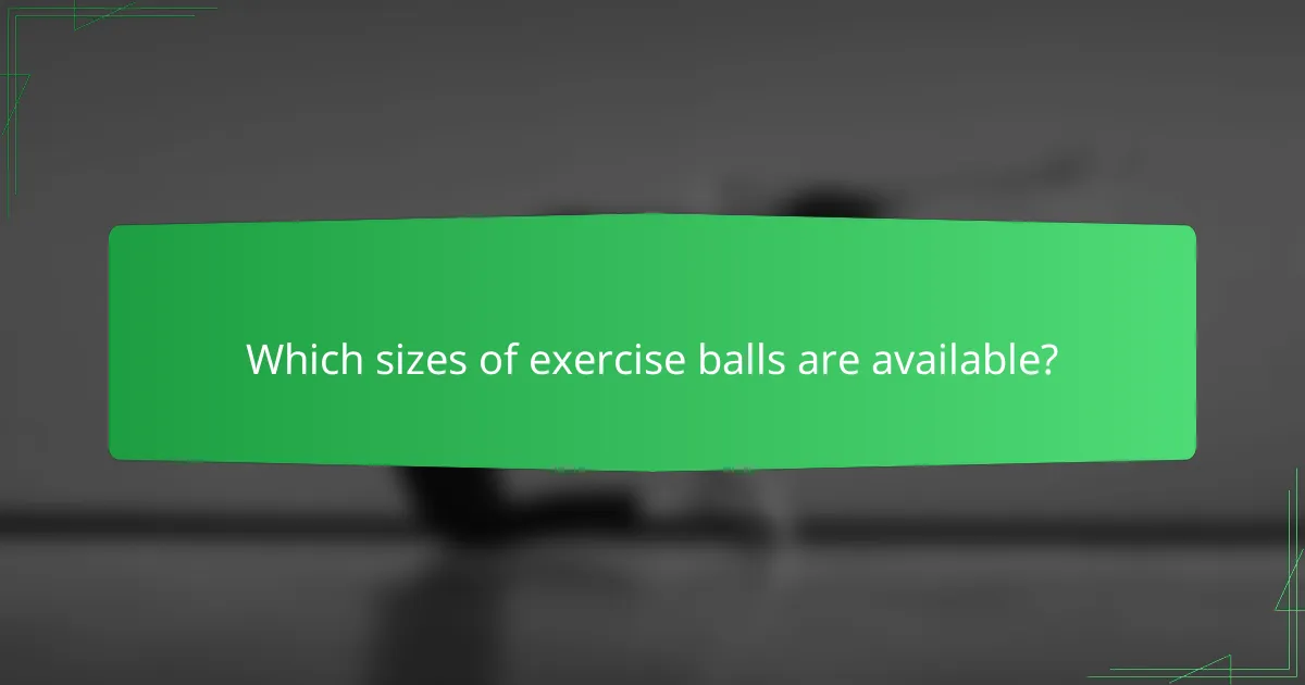 Which sizes of exercise balls are available?
